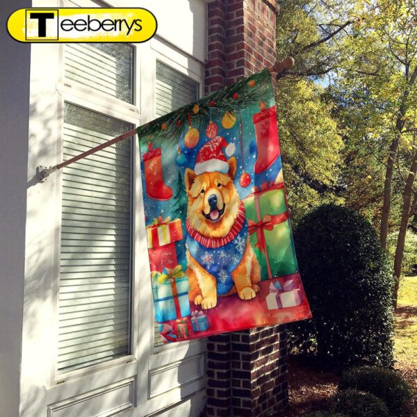 Christmas Flag, Chow Chow Christmas House Flag