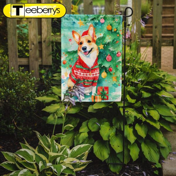 Christmas Flag, Corgi Christmas Garden Flag