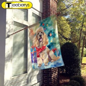 Christmas Flag, Cute Poodle Christmas…