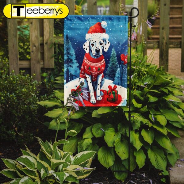 Christmas Flag, Dalmatian Christmas Garden Flag, Christmas Outdoor Flag