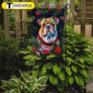 Christmas Flag, English Bulldog Christmas…