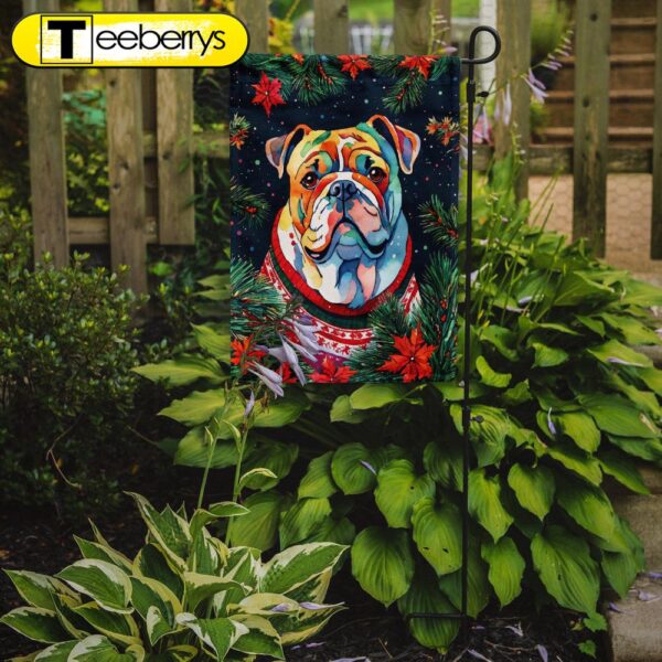 Christmas Flag, English Bulldog Christmas Garden Flag