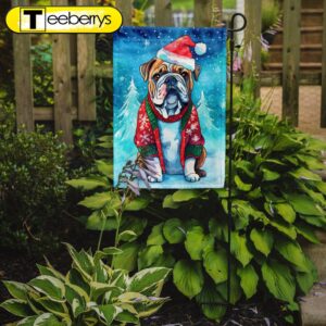 Christmas Flag, English Bulldog Christmas…