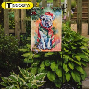 Christmas Flag, English Bulldog Christmas…