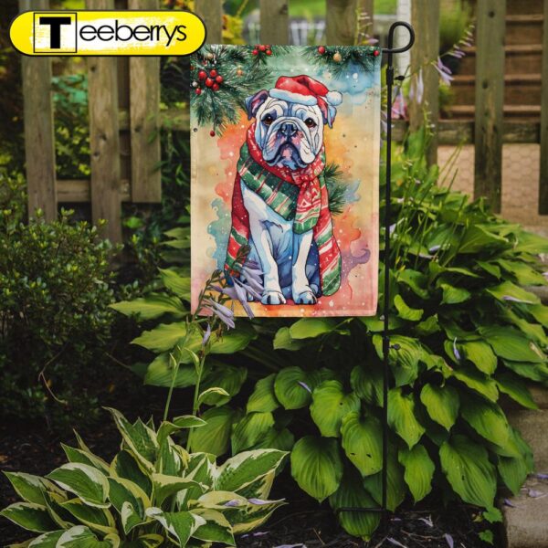 Christmas Flag, English Bulldog Christmas Garden Flag