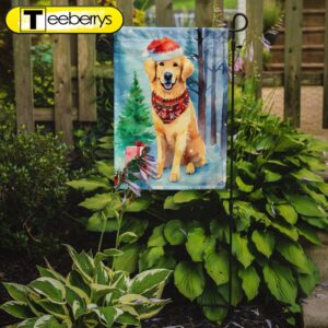 Christmas Flag, Golden Retriever Christmas…