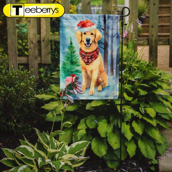 Christmas Flag, Golden Retriever Christmas Garden Flag, Christmas Outdoor Flag