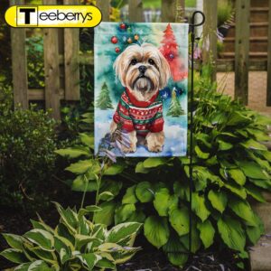 Christmas Flag, Lhasa Apso Christmas…