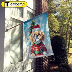 Christmas Flag, Lhasa Apso Christmas…