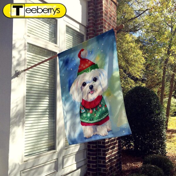 Christmas Flag, Maltese Christmas House Flag, Christmas Outdoor Flag