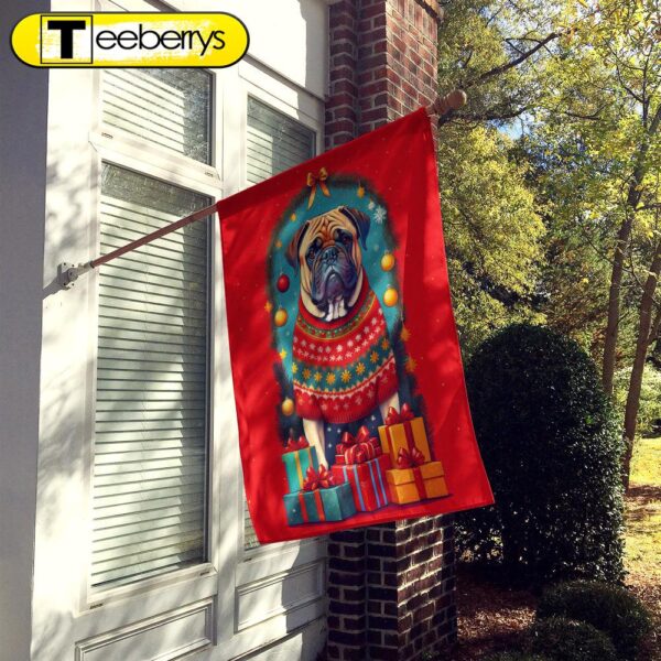 Christmas Flag, Mastiff Holiday Christmas House Flag