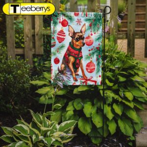 Christmas Flag, Miniature Pinscher Christmas…