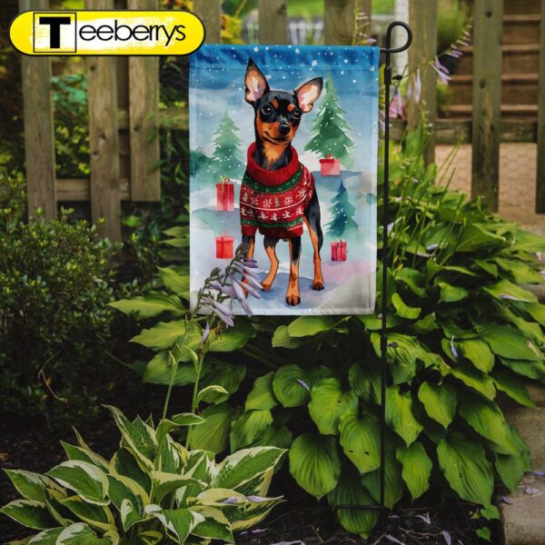 Christmas Flag, Miniature Pinscher Christmas Garden Flag