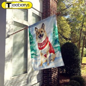 Christmas Flag, Norwegian Buhund Christmas…