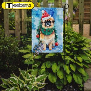 Christmas Flag, Pekingese Christmas Garden…