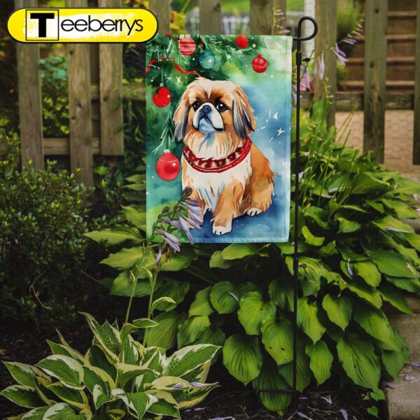 Christmas Flag, Pekingese Christmas Garden Flag