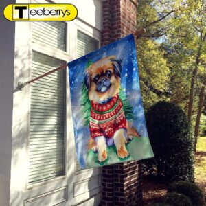 Christmas Flag, Pekingese Christmas House…