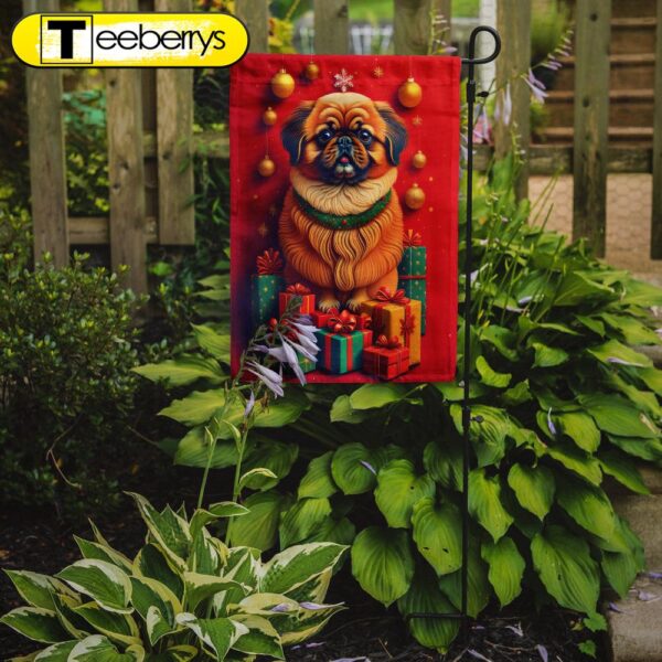 Christmas Flag, Pekingese Holiday Christmas Garden Flag