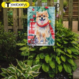 Christmas Flag, Pomeranian Christmas Garden…