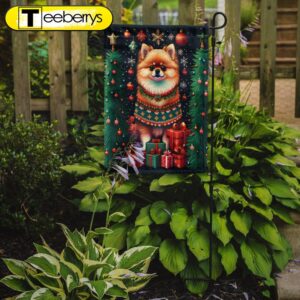 Christmas Flag, Pomeranian Holiday Christmas…