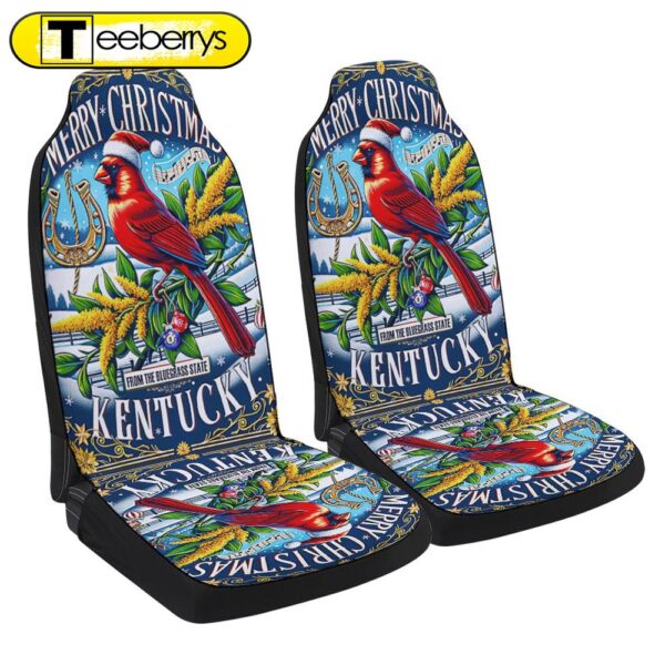 Christmas Kentucky State Merry Christmas From The Bluegrass State Seat Cover Cars