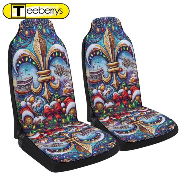 Christmas Louisiana Fleur De Lis Seat Cover Cars