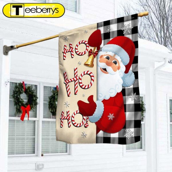 Christmas Santa Claus Welcome Home Ho Ho Ho Flag