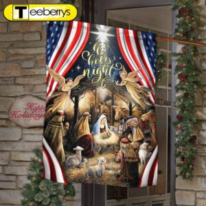 Christmas Silent Night Flag Jesus…