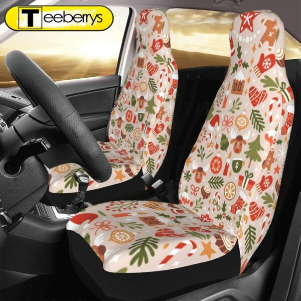 Christmas Symbols Print Car Seat Covers Vehicle Front Seat Coverss