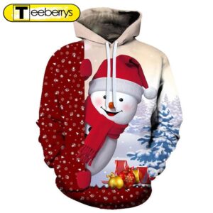 Christmas Theme Snowman 3D Shirt…