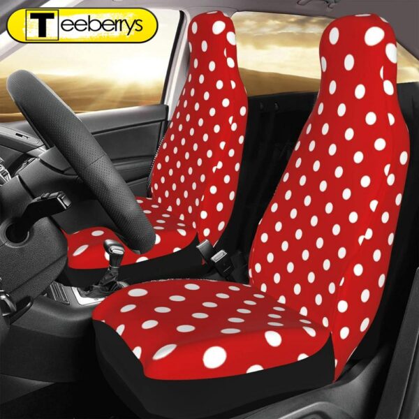 Christmas White Dot Car Seat Covers Vehicle Front Seat Coverss