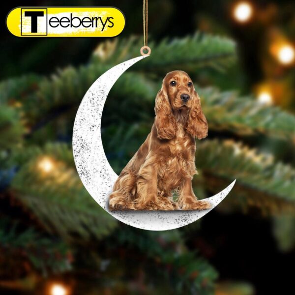 Cocker Spaniel Sit On The Moon Christmas Ornament