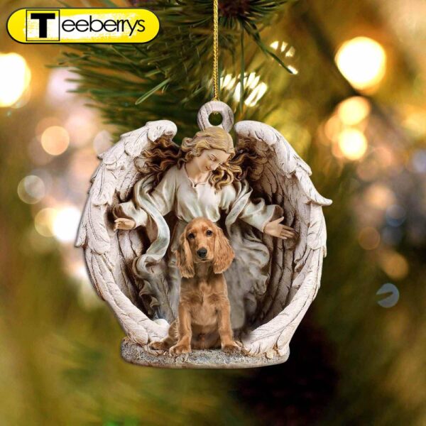 Cocker Spaniel-Angel Hug Winter Love Two Sided Christmas Plastic Hanging Ornament