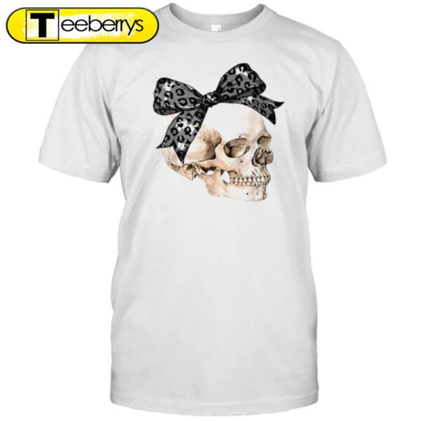 Coquette Bow Spooky Season Skeleton Skull Horror Halloween T-Shirt