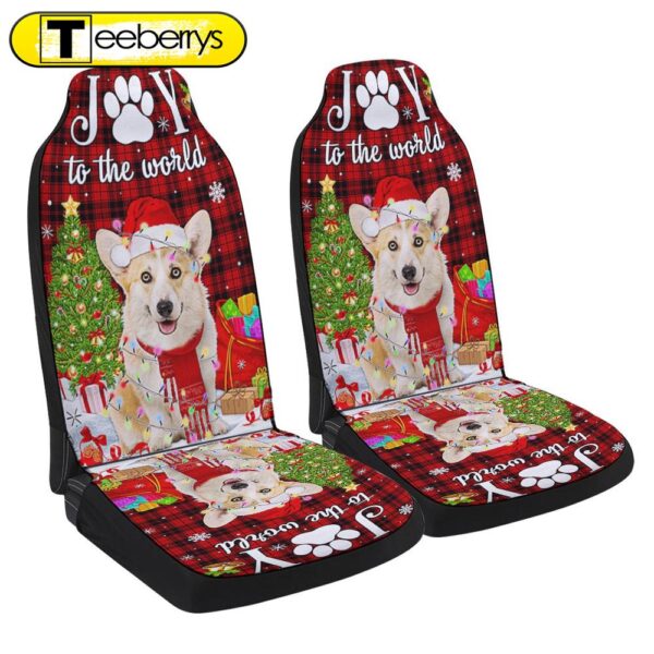 Corgi Christmas Dog Joy To The World Seat Cover Cars