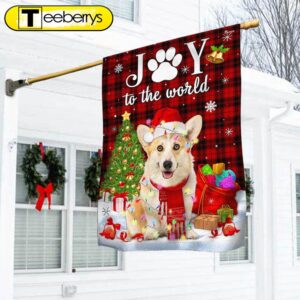 Corgi Christmas Flag Dog Joy…