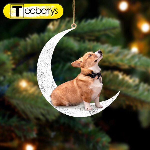 Corgi Sit On The Moon Christmas Ornament – Dog Ornament