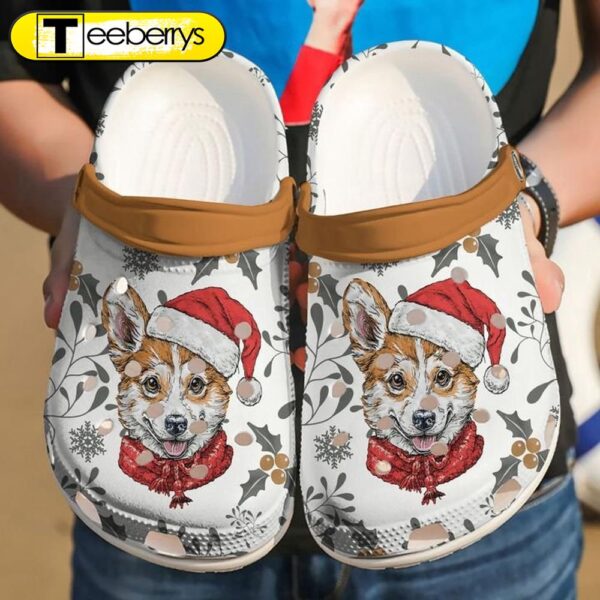 Corgi Xmas Christmas Pattern  Clog Shoes