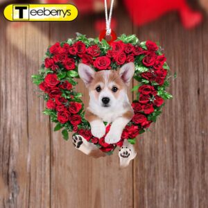 Corgi-Heart Wreath Two Sides Christmas…