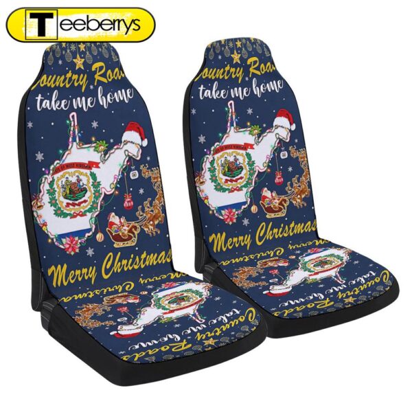 Country Roads Take Me Home Merry Christmas In West Virginia Seat Cover Cars