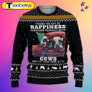 Cow-Themed Ugly Christmas Sweater The…