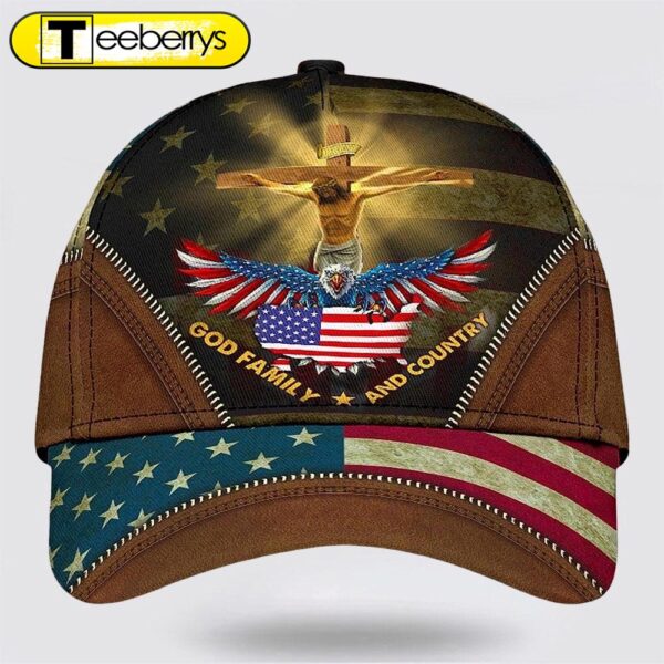 Crucifixion Of Jesus God Family And Country Baseball Cap – Christian Hats for Men and Women