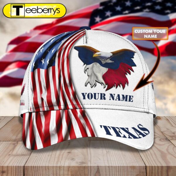 Custom 3D All Over Print Texas Roots Cap Hat – Eagle Texas Classic Cap – Baseball Texas Caps