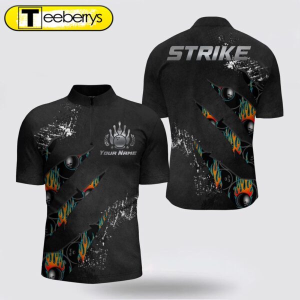 Custom Bowling Jersey Bowling Shirt, Strike Men Bowlers Jersey Short Sleeve