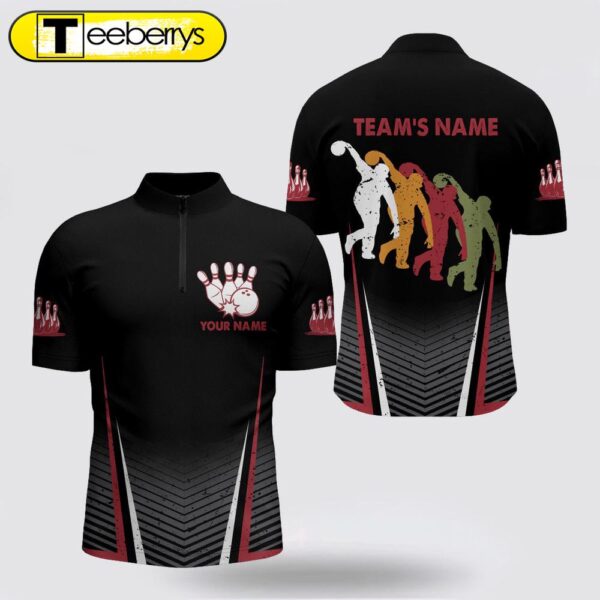 Custom Bowling Shirt, Black Bowling Bowling Jersey For Team 3D Print, Gift  Bowler