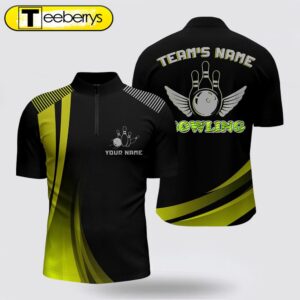 Custom Bowling Shirt Yellow And…