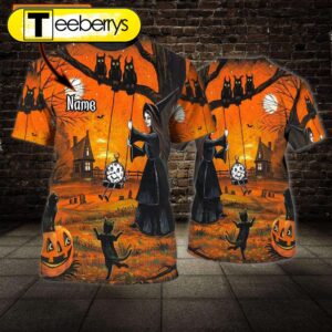 Custom Funny Halloween Shirt, Black…