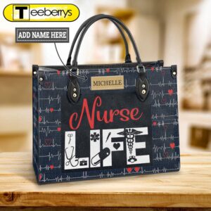 Custom Name Nurse Life Leather…