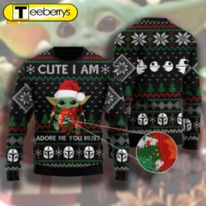 Cute Baby Yoda Christmas Sweater…