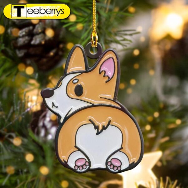 Cute Corgi Shape Christmas Plastic Hanging Ornament